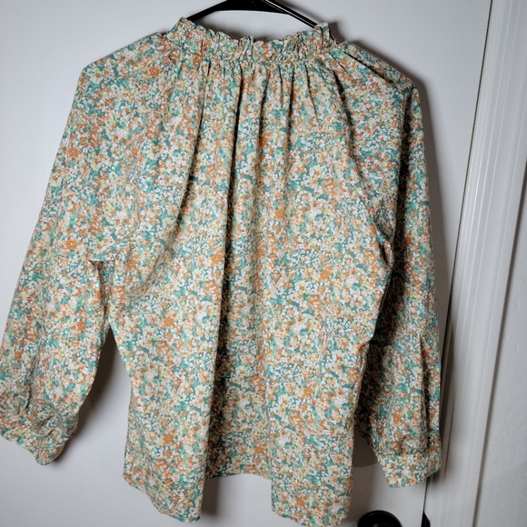 Rails Amal Cassia Floral Long Sleeve V-Neck Tie Spring Floral Top Size Small - Picture 6 of 9